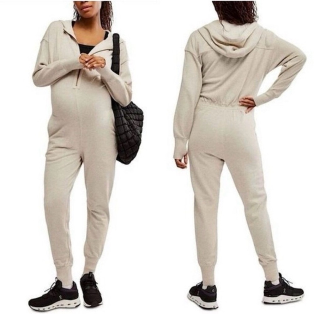 Free People Movement x HATCH Warm Up Jumpsuit NWT Heather Grey XS